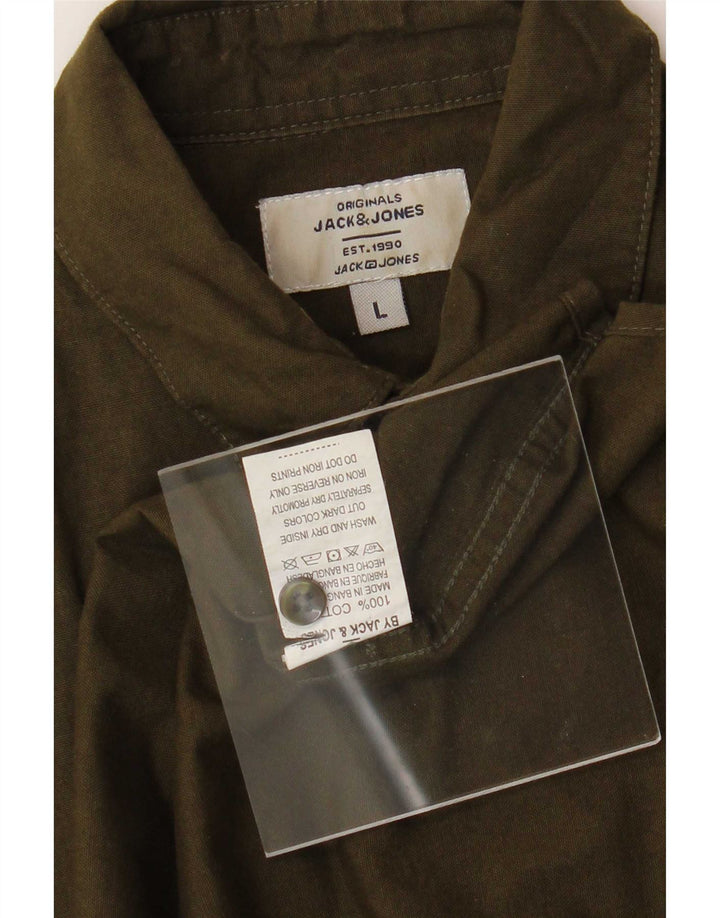 Jack & Jones Herren-Hemd, groß, Khaki, Baumwolle
