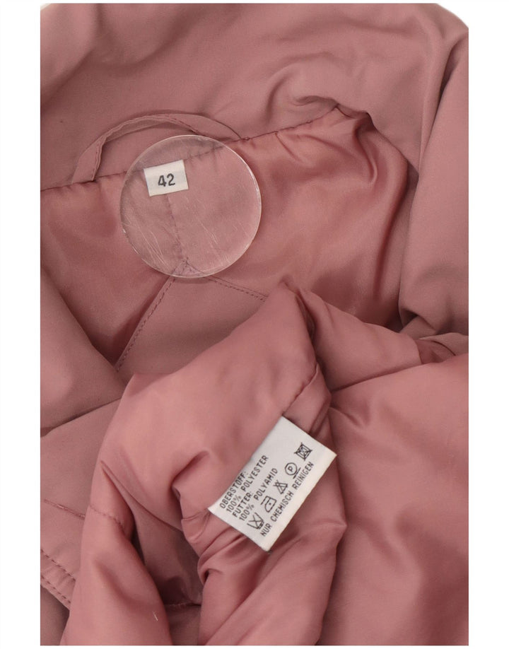 Vintage Damen Übergroßer Windjacke Mantel EU 42 Groß Rosa Polyester