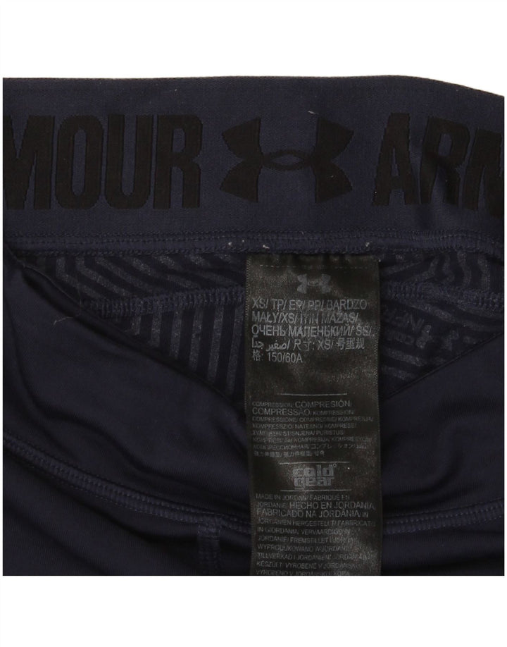 Under Armour Damen-Leggings UK 4 XS Marineblaues Colourblock-Polyester