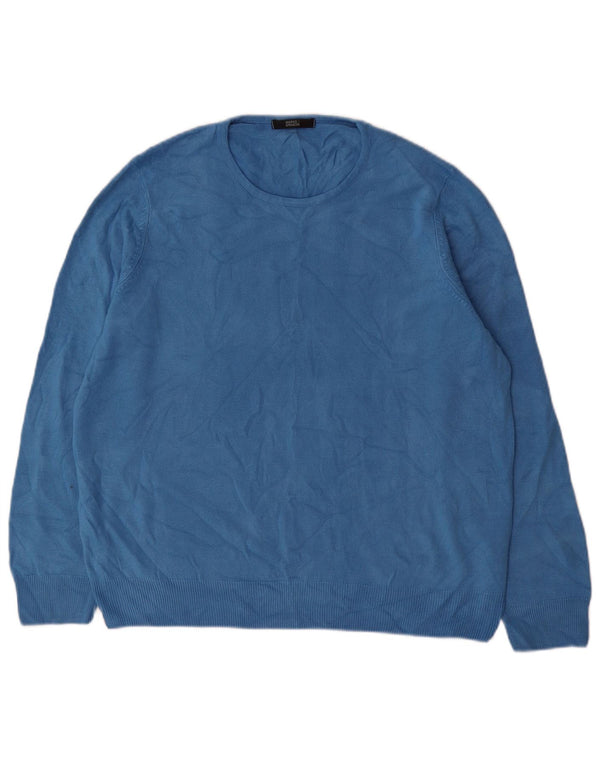 Marks & Spencer Damen-Pullover mit Rundhalsausschnitt, Gr. 18, XL, Blau, Acryl