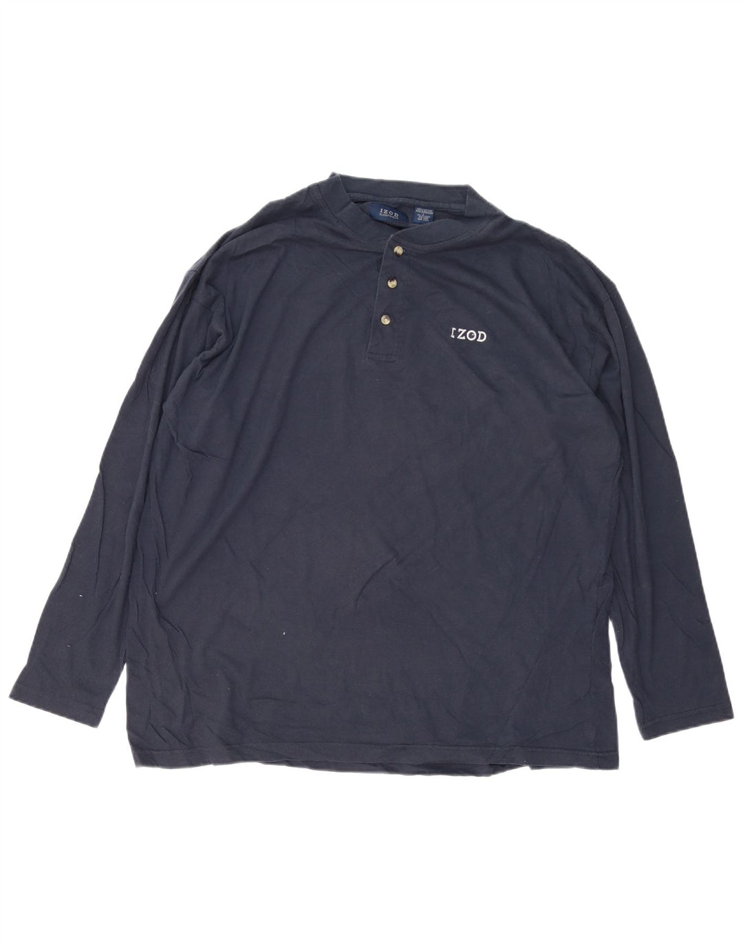 IZOD Herren-Top, langärmelig, groß, marineblau, Baumwolle
