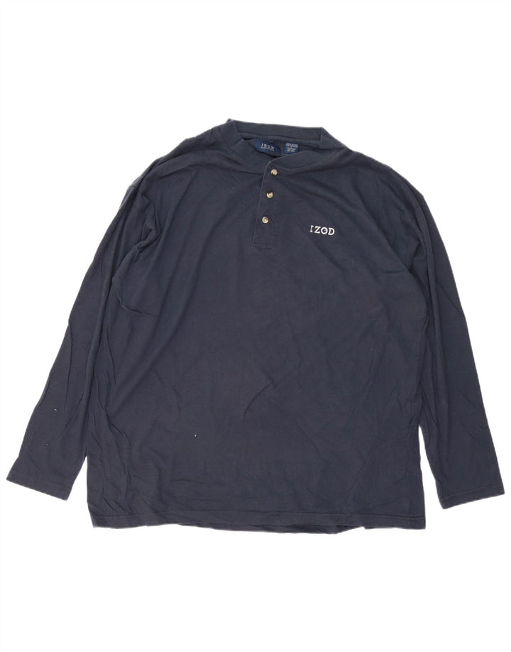IZOD Herren-Top, langärmelig, groß, marineblau, Baumwolle
