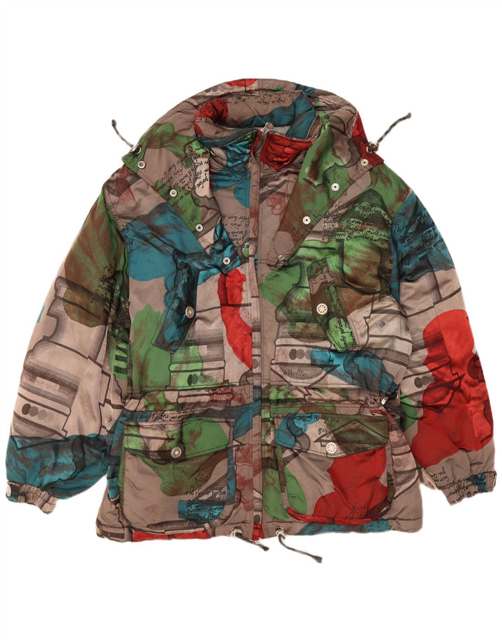 Ellesse Womens Abstract Pattern Wattierte Jacke UK 20 2XL Mehrfarbig