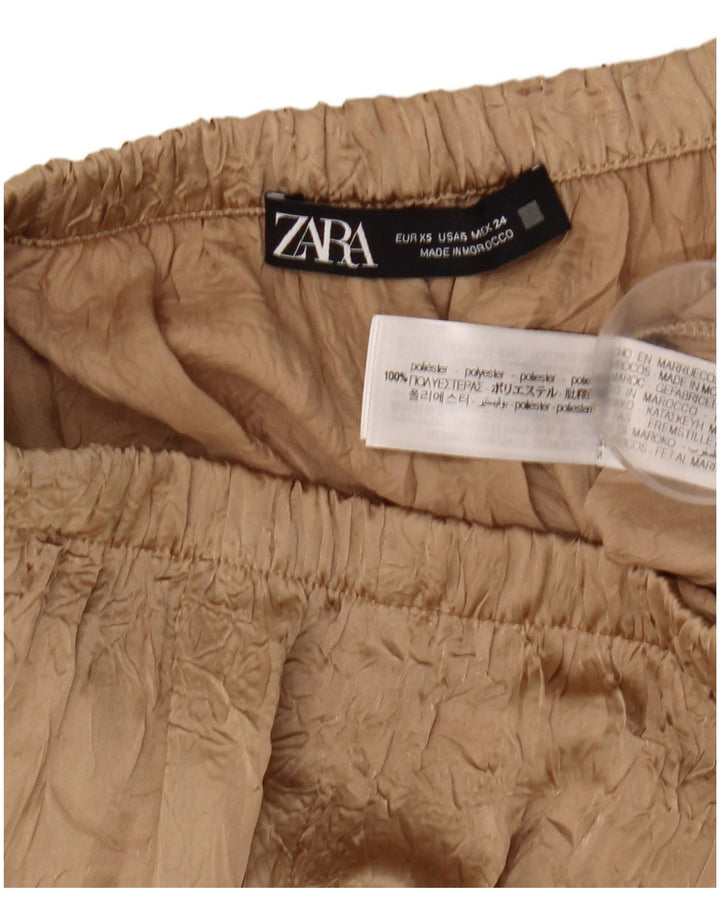 Zara Damen Cullotes-Hose XS W24 L31 Beige Polyester