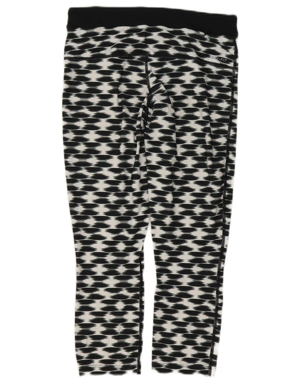 Nike Womens Dri Fit Capri Leggings UK 10 Small Schwarz Geometrisch