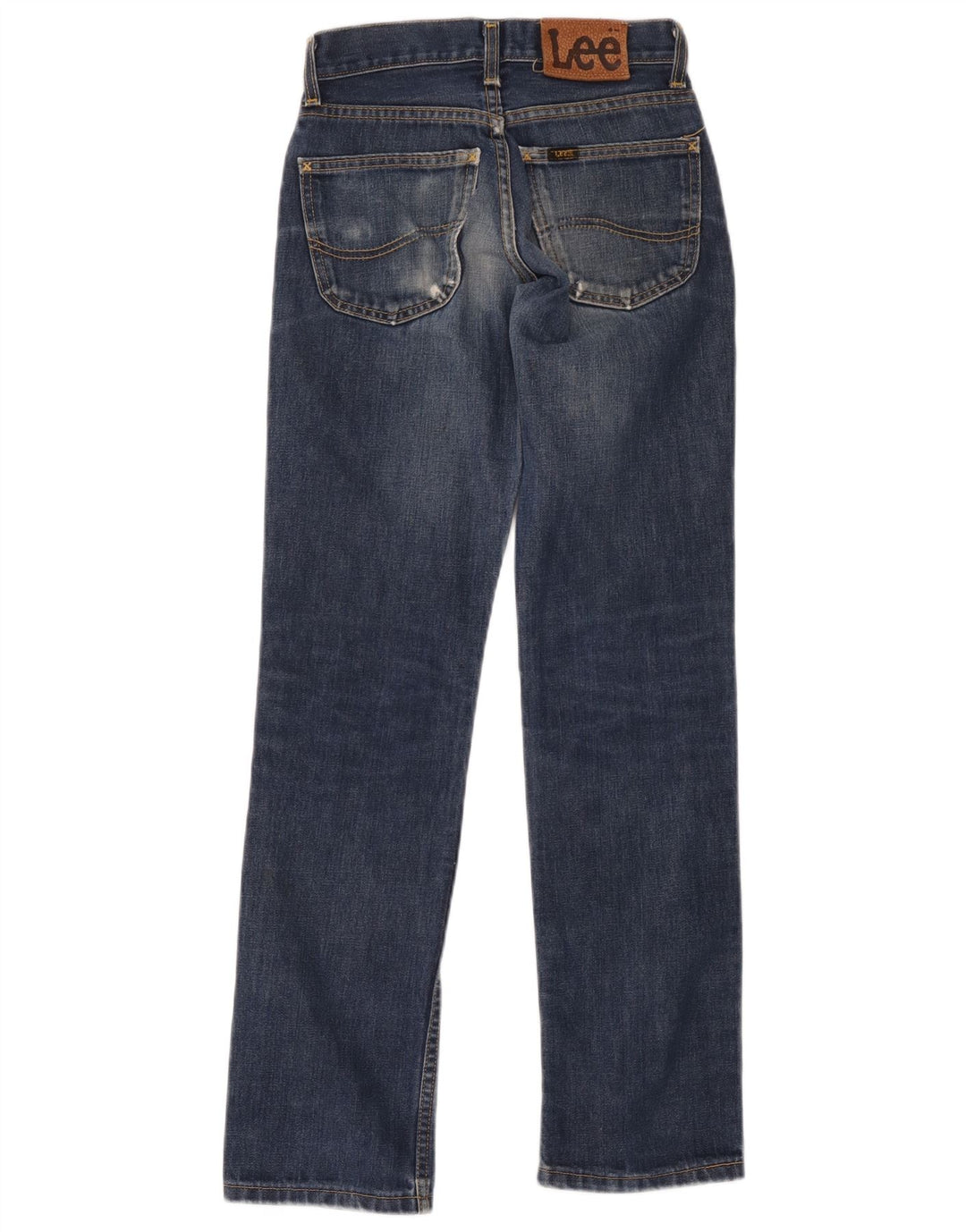 Lee Damen Straight Jeans W26 L31 Blaue Baumwolle