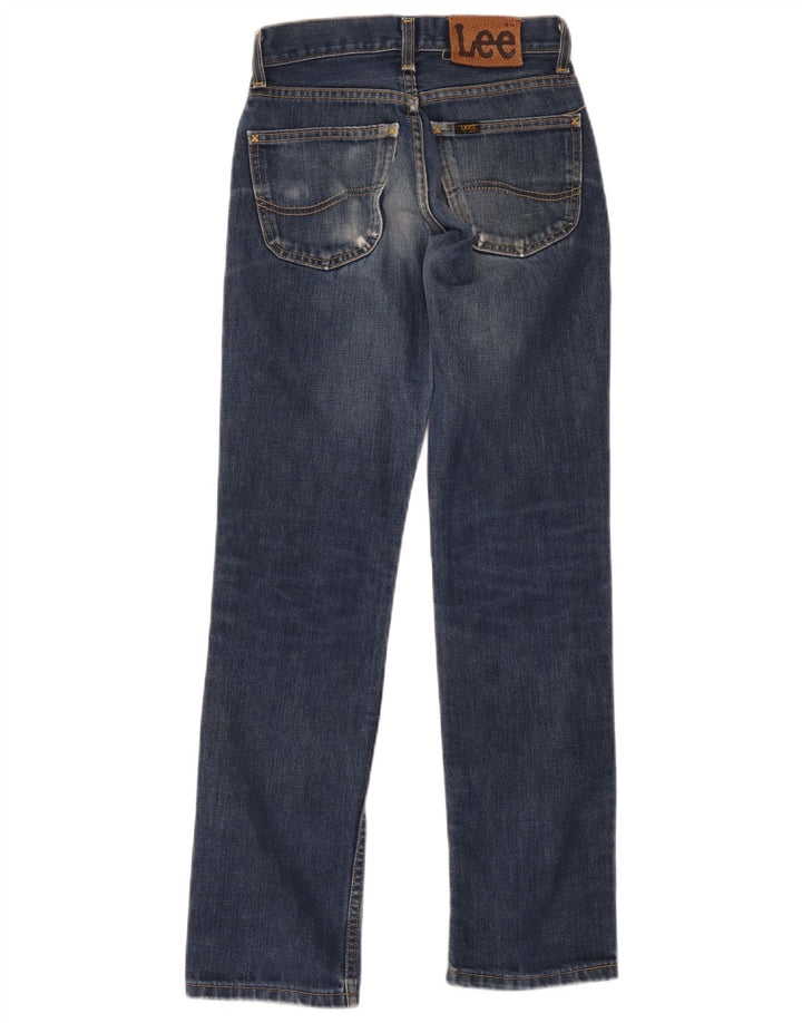 Lee Damen Straight Jeans W26 L31 Blaue Baumwolle