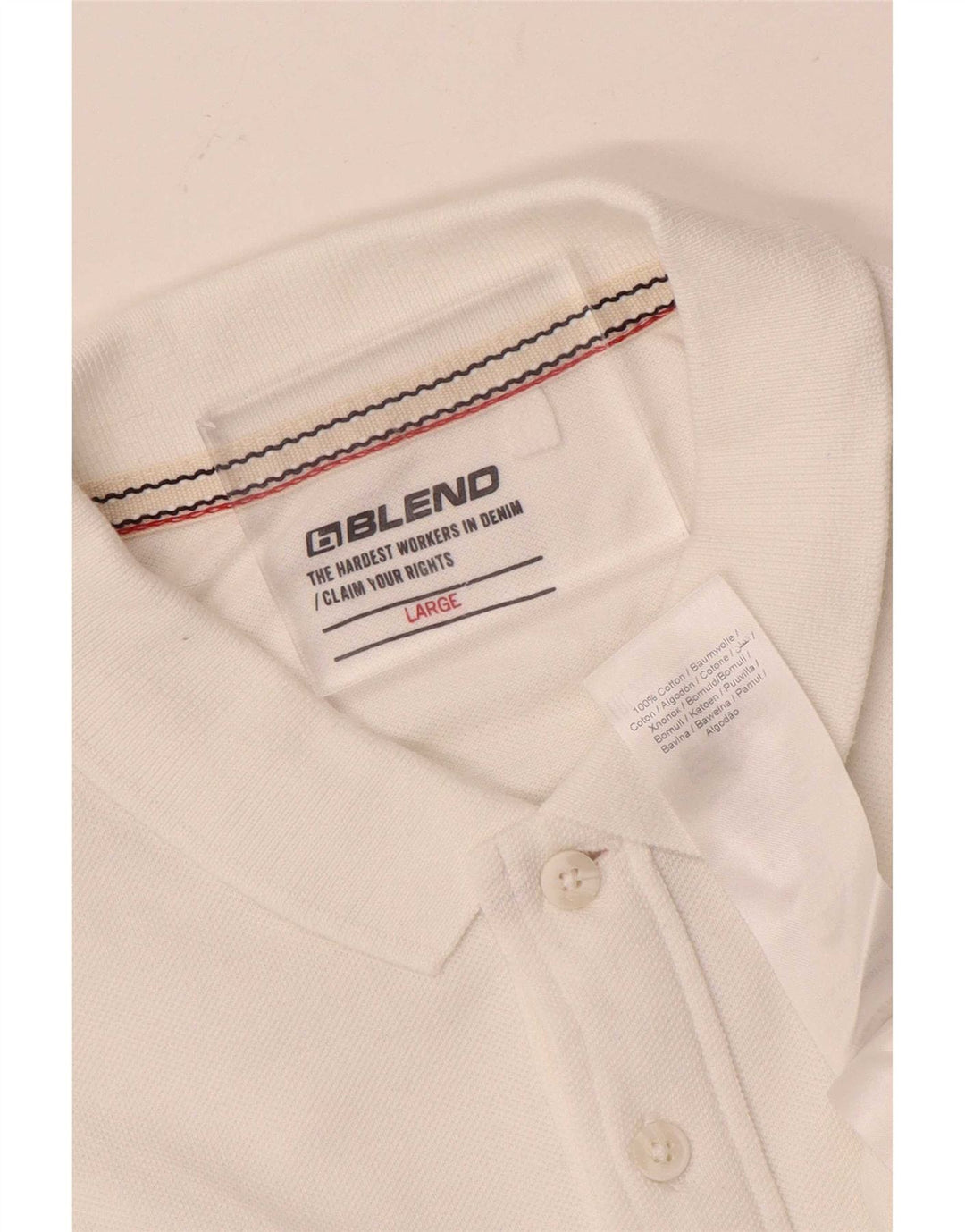Blend Herren-Poloshirt, groß, weiß gestreift, Baumwolle