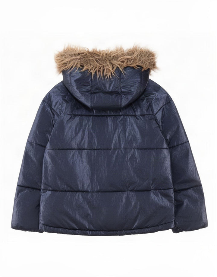 Michael Kors Wattierte Jacke mit Kapuze für Mädchen, 10–11 Jahre, Marineblau, Polyester