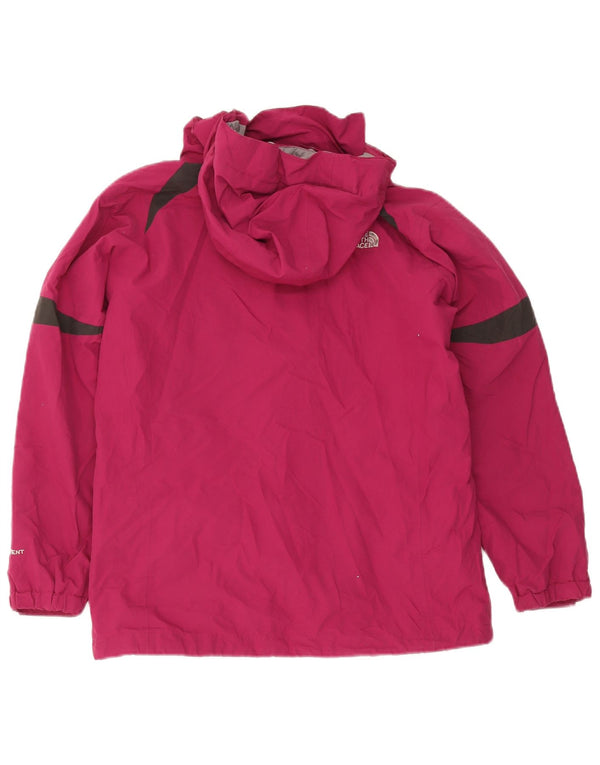 The North Face Girls Hooded Rain Jacket 15-16 Years XL Pink Colourblock