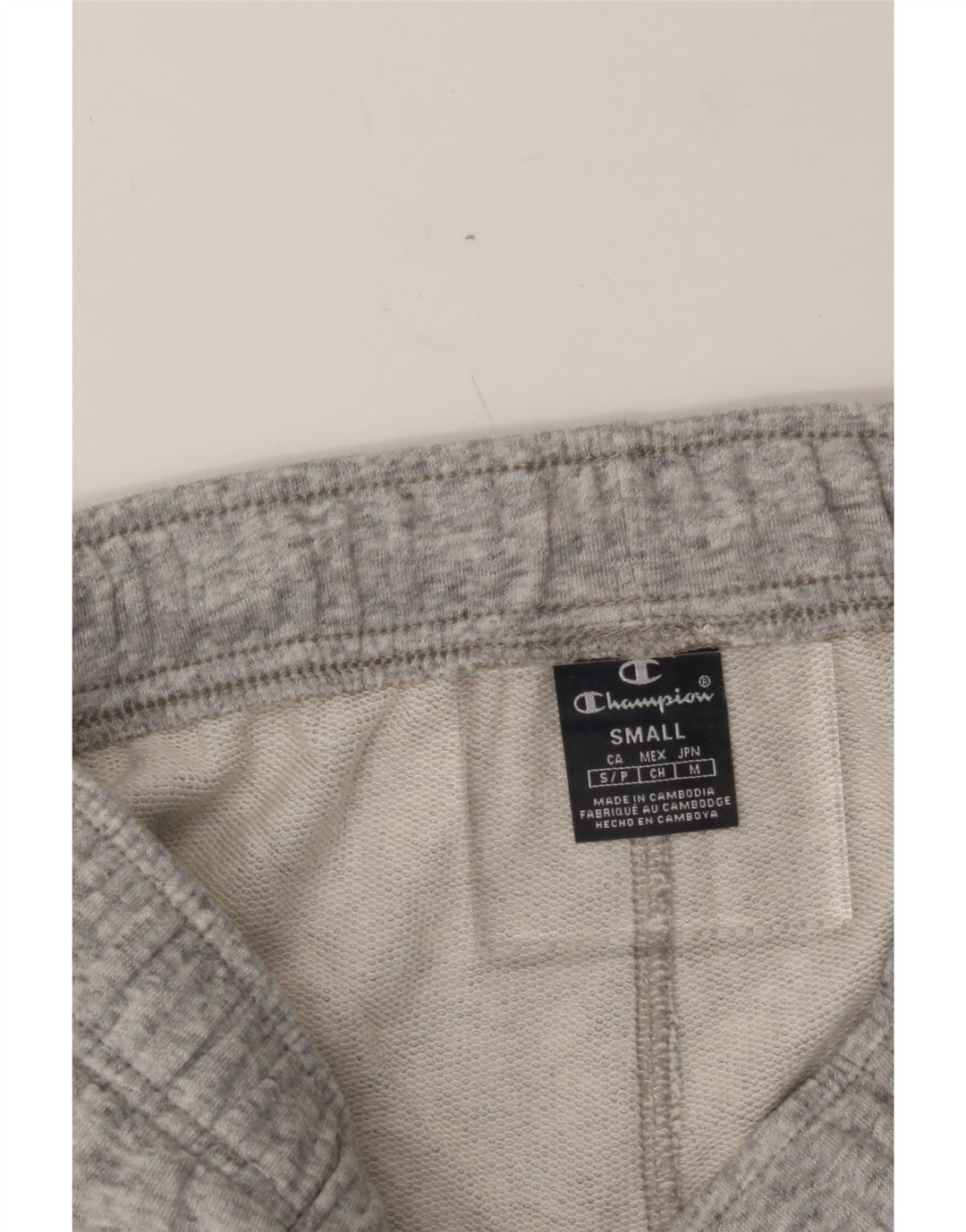CHAMPION Mens Graphic Sport Shorts Small  Grey Vintage Champion and Second-Hand Champion from Messina Hembry 