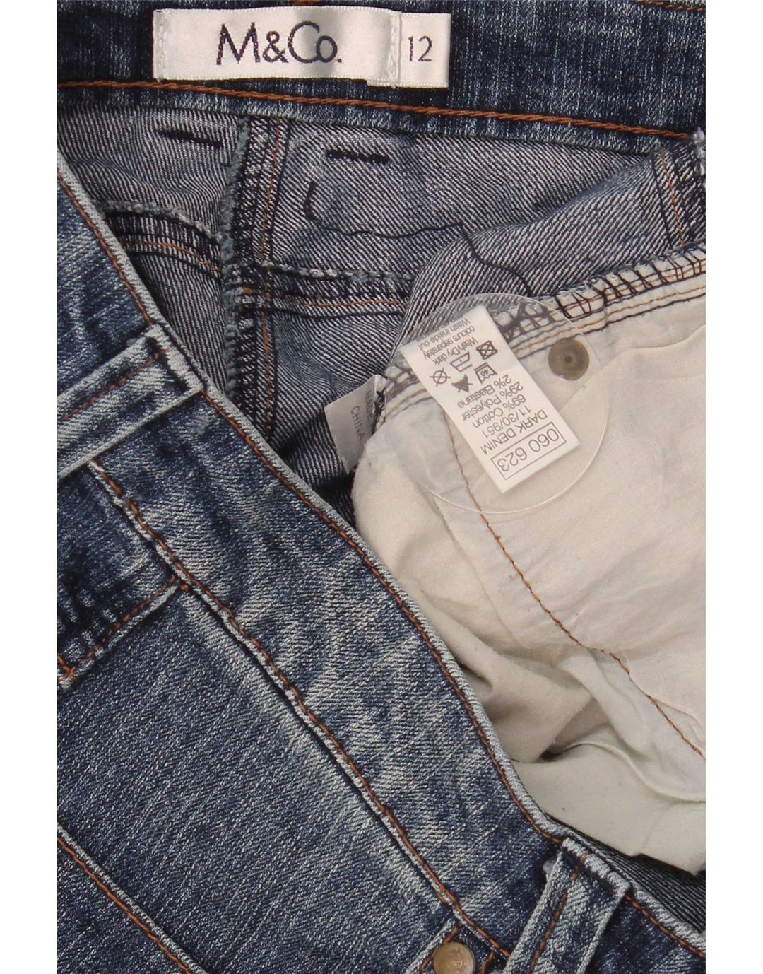 M&Co Damen Jeansshorts UK 12 Medium W32 Blaue Baumwolle
