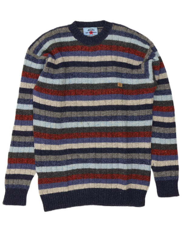 Les Copains Herren-Pullover mit Rundhalsausschnitt, Größe 46, klein, mehrfarbig, gestreift