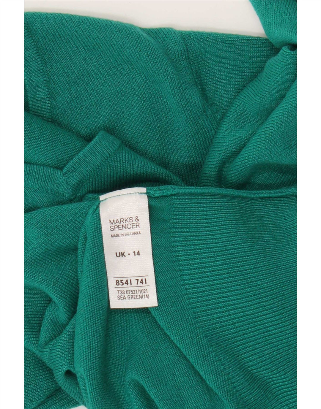Marks & Spencer Damen-Pullover mit V-Ausschnitt, UK 14, Mittelgrün, Acryl