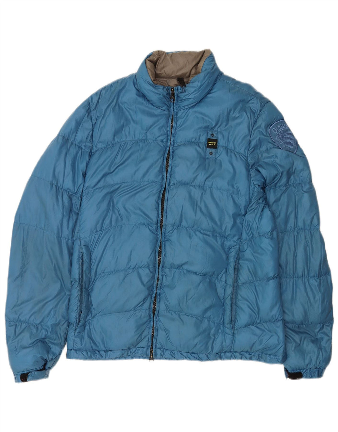 Blauer Herren Wattierte Jacke UK 40 Large Blau Polyamid