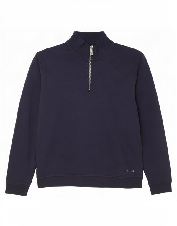 Ted Baker Herren-Sweatshirt mit Reißverschluss am Hals, Größe 3, mittelgroß, marineblau, Baumwolle