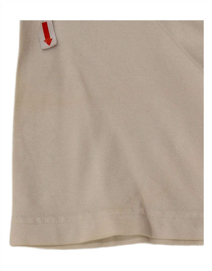 FRED PERRY Womens Ruffle Front Short Sleeve Pullover Shirt UK 20 2XL White