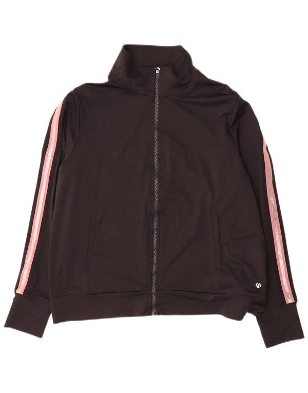Marks & Spencer Damen-Trainingsanzugoberteil, Jacke, UK 18, XL, Schwarz, Farbblock