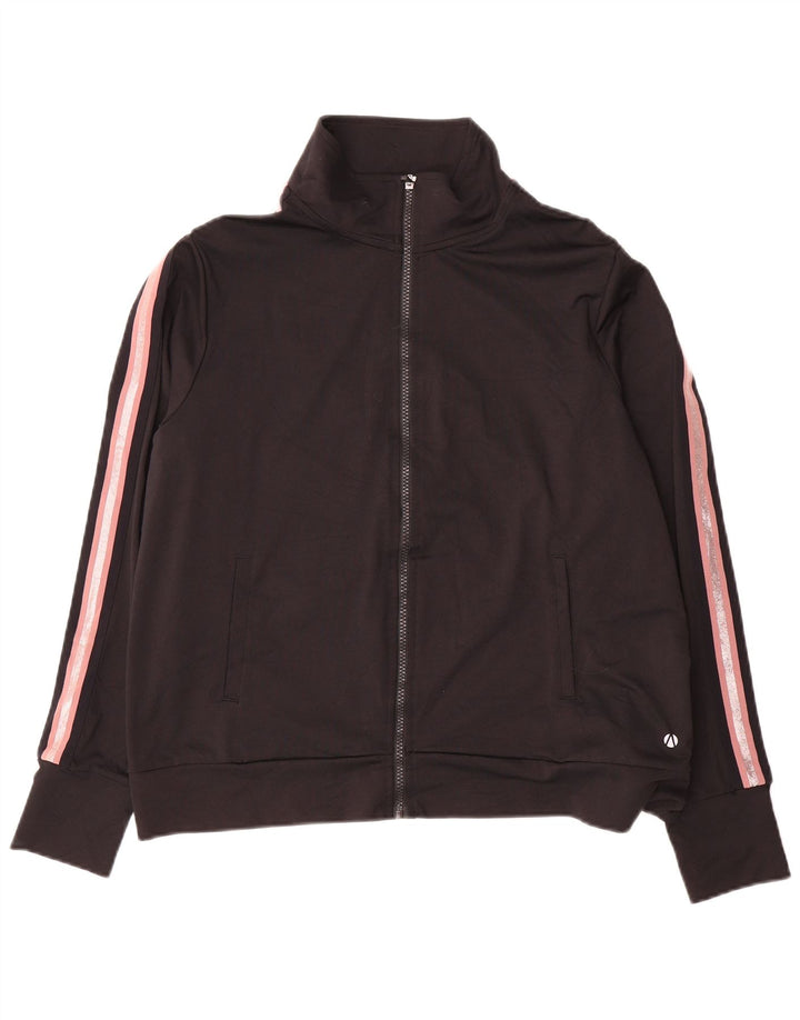Marks & Spencer Damen-Trainingsanzugoberteil, Jacke, UK 18, XL, Schwarz, Farbblock