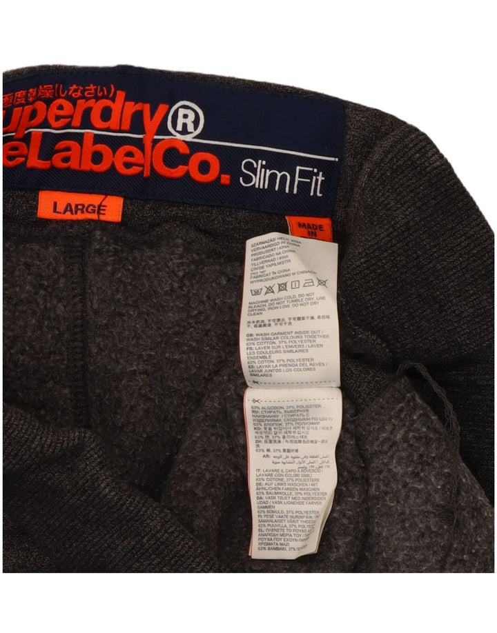 SUPERDRY Damen Slim Fit Trainingshose Jogger UK 14 Large Grau