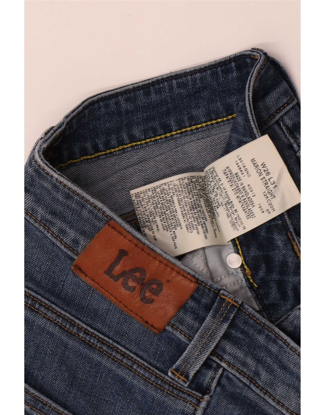 Lee Damen Marion Straight Jeans W26 L31 Blaue Baumwolle