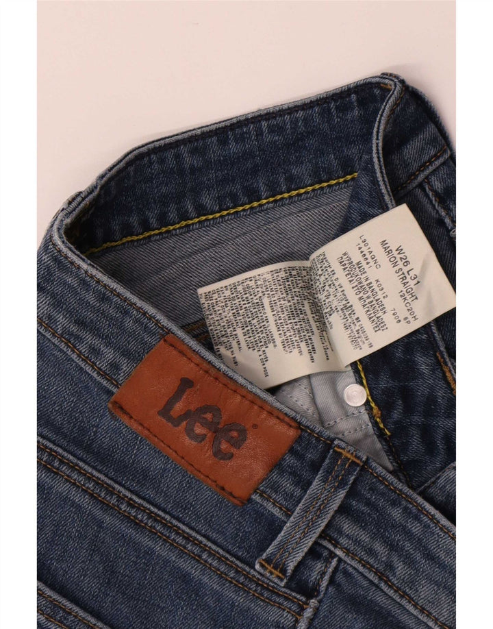Lee Damen Marion Straight Jeans W26 L31 Blaue Baumwolle