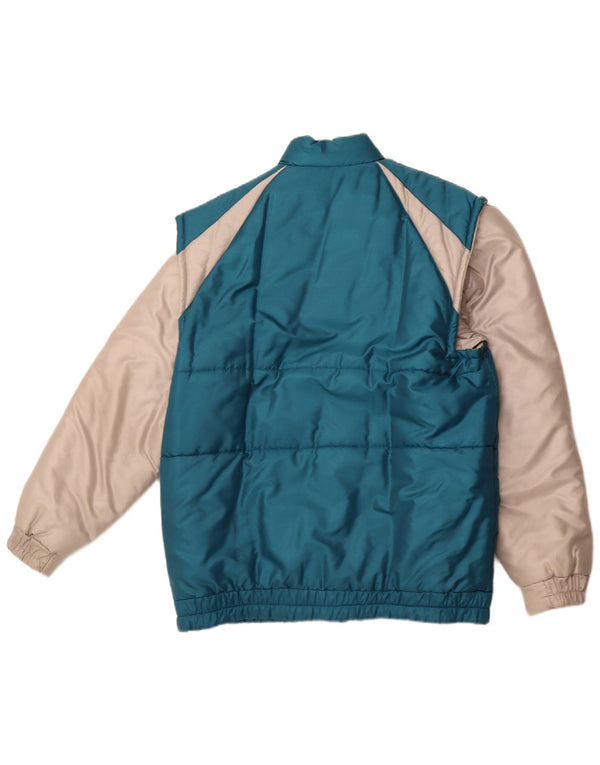 CARRERA Wattierte Herrenjacke UK 40 Large Blaues Colourblock-Polyester