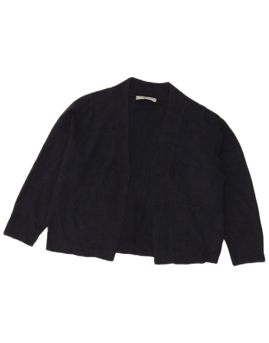 Marks & Spencer Damen-Cardigan mit 3/4-Ärmeln, UK-Gr. 14, mittleres Marineblau
