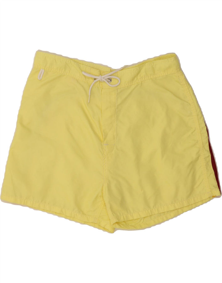 SUNDEK Womens Swimming Shorts UK 14 Medium Yellow Nylon Vintage Sundek and Second-Hand Sundek from Messina Hembry 