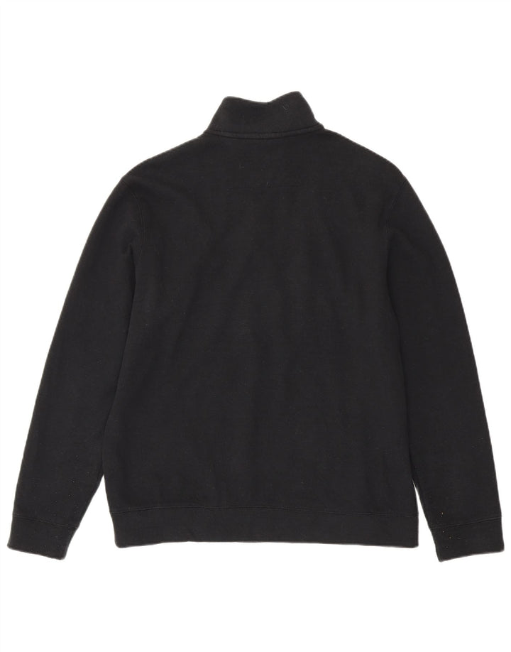 Chaps Damen-Sweatshirt mit Reißverschluss am Hals, UK 16, Größe L, Schwarz, Baumwolle