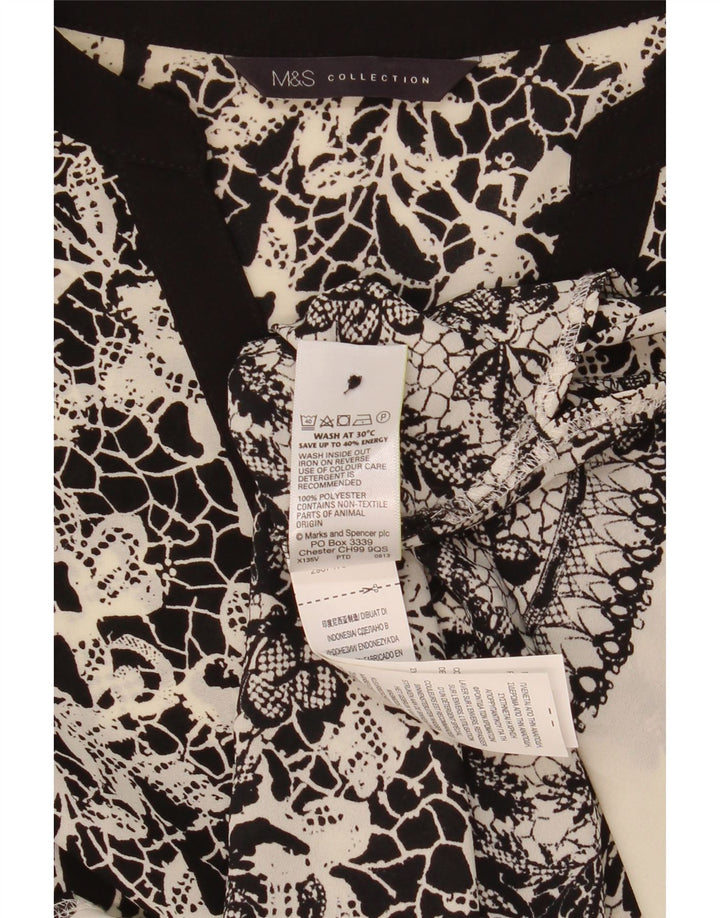 Marks & Spencer Damen Hemdbluse UK 20 2XL Schwarz geblümtes Polyester