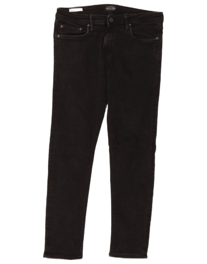 Jack & Jones Herren GLENN Slim Jeans W32 L30 Schwarze Baumwolle