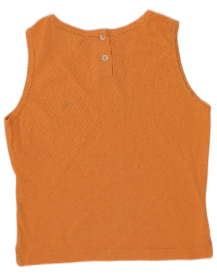 Lacoste Damen Crop Vest Top Größe 36 Small Orange Baumwolle