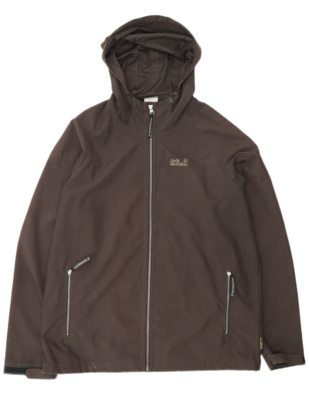 JACK WOLFSKIN Herren Regenjacke mit Kapuze UK 48 2XL Schwarz Polyester