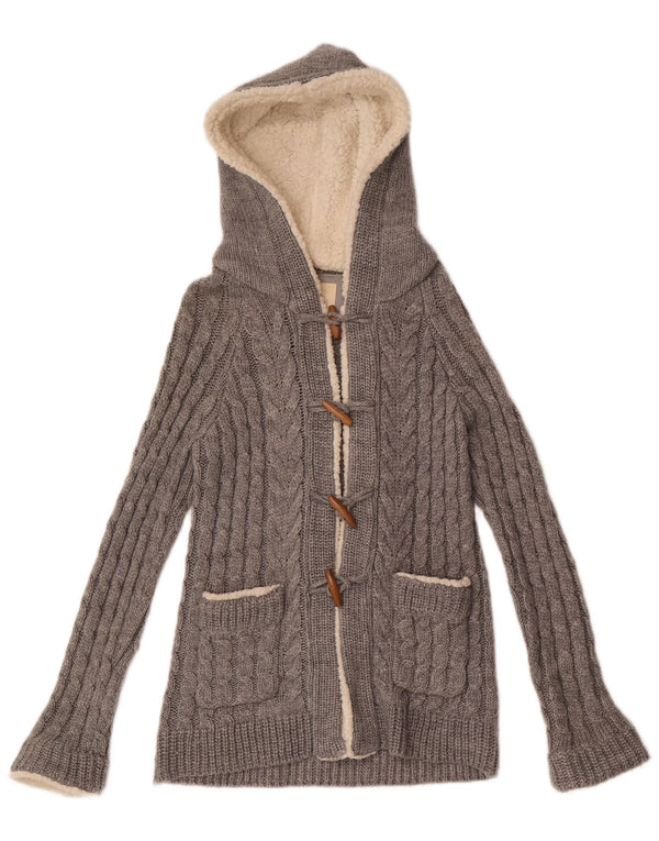 Zara Damen-Kapuzenpullover, Gr. 10, Small, Grau, Acryl