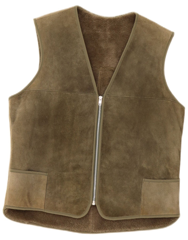 Vintage Damen Sherpa Gilet UK 18 XL Grün