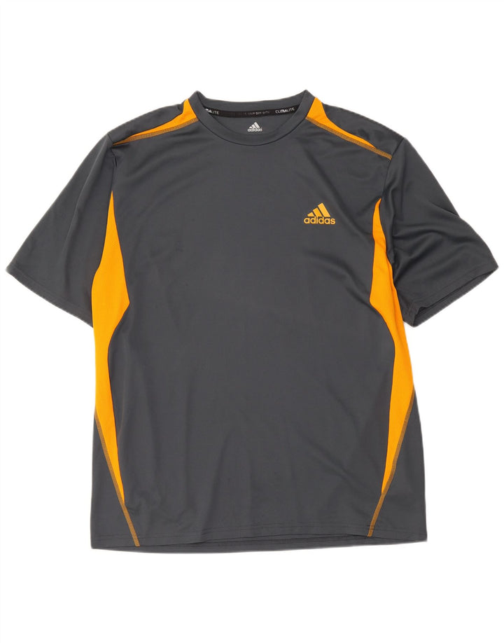 Adidas Herren Climalite T-Shirt Top XL Grau Colourblock Polyester