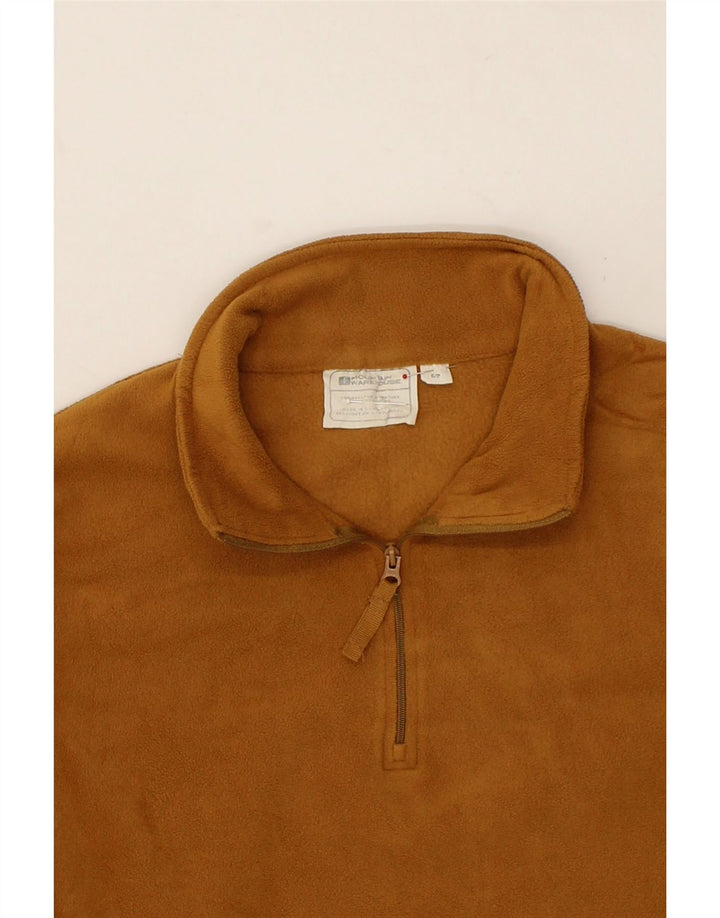 MOUNTAIN WAREHOUSE Mens Zip Neck Fleece Jumper Small Brown Polyester Vintage Mountain Warehouse and Second-Hand Mountain Warehouse from Messina Hembry 