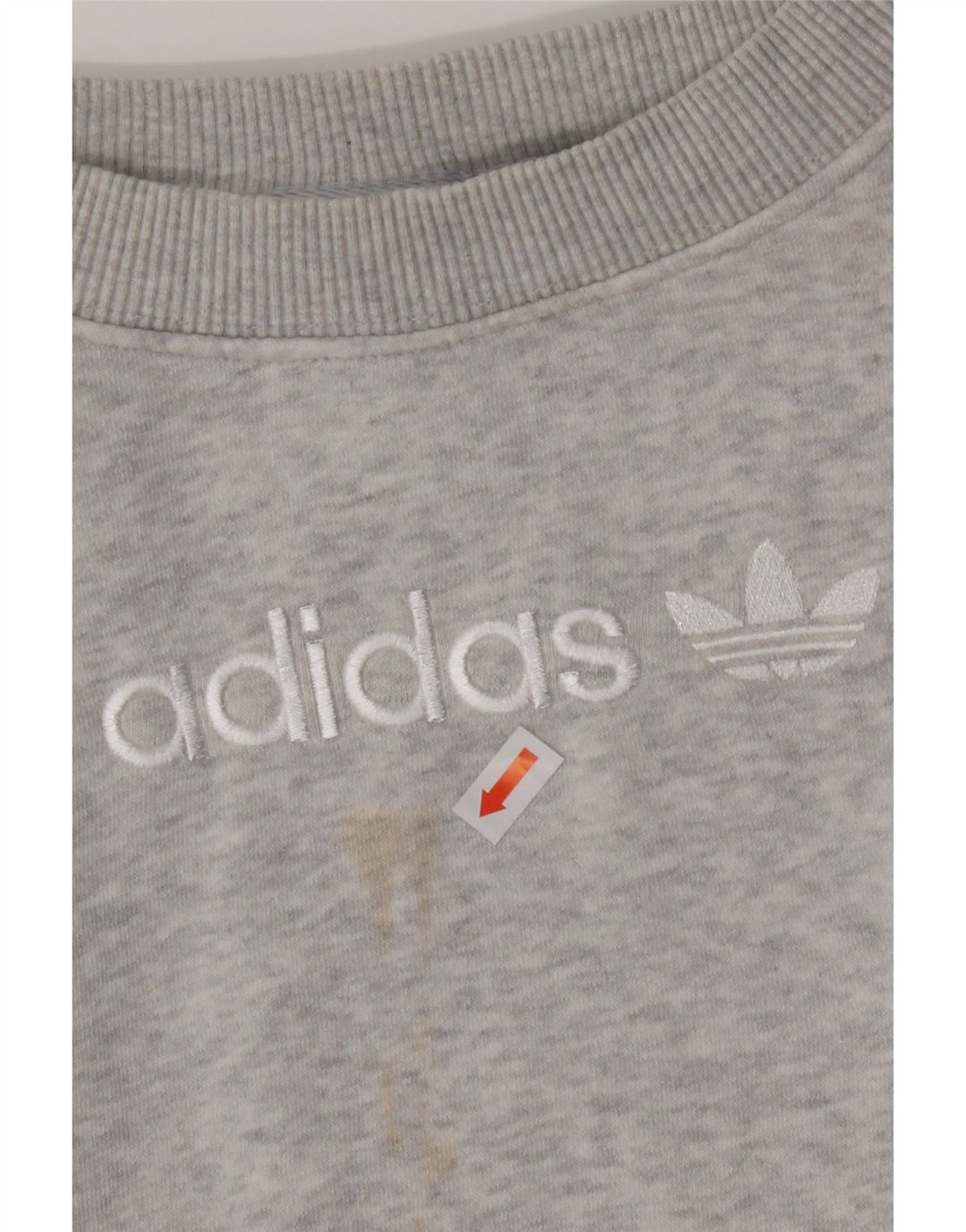 ADIDAS Womens Oversized Graphic Sweatshirt Jumper UK 10 Small  Grey Cotton Vintage Adidas and Second-Hand Adidas from Messina Hembry 