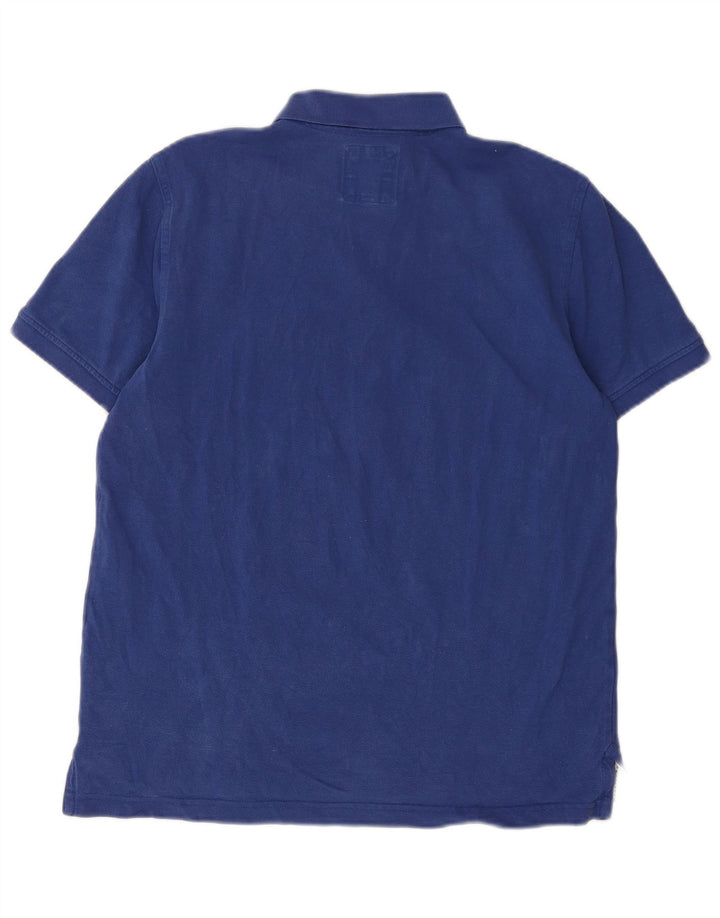Crew Clothing Herren-Poloshirt, groß, blaue Baumwolle