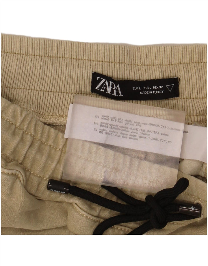 Zara Herren-Sportshorts, große Beige-Baumwolle