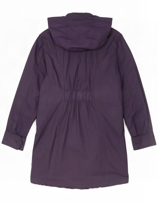 Avoca Damen Regenmantel mit Kapuze US 0 XS Lila Baumwolle