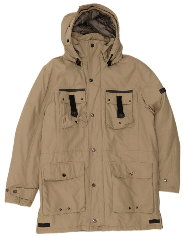 Canadiens Herren-Mantel mit Kapuze, gepolstert, IT 48, mittelbeige Baumwolle