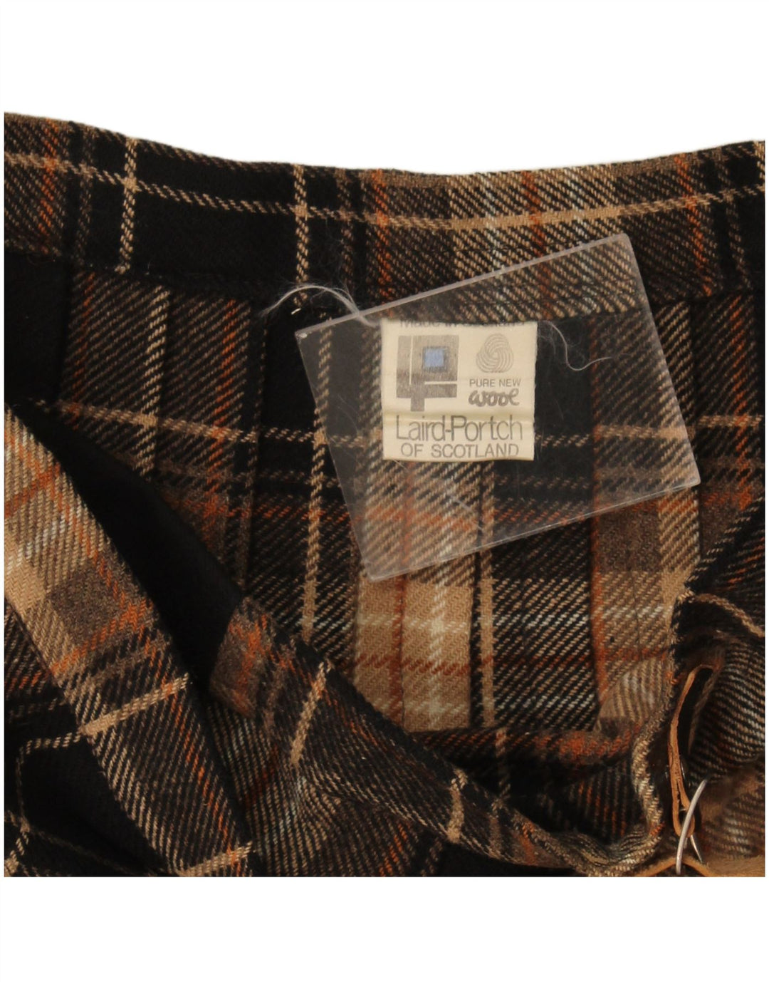 Vintage Damen Wickelrock W32 Große braune Karowolle
