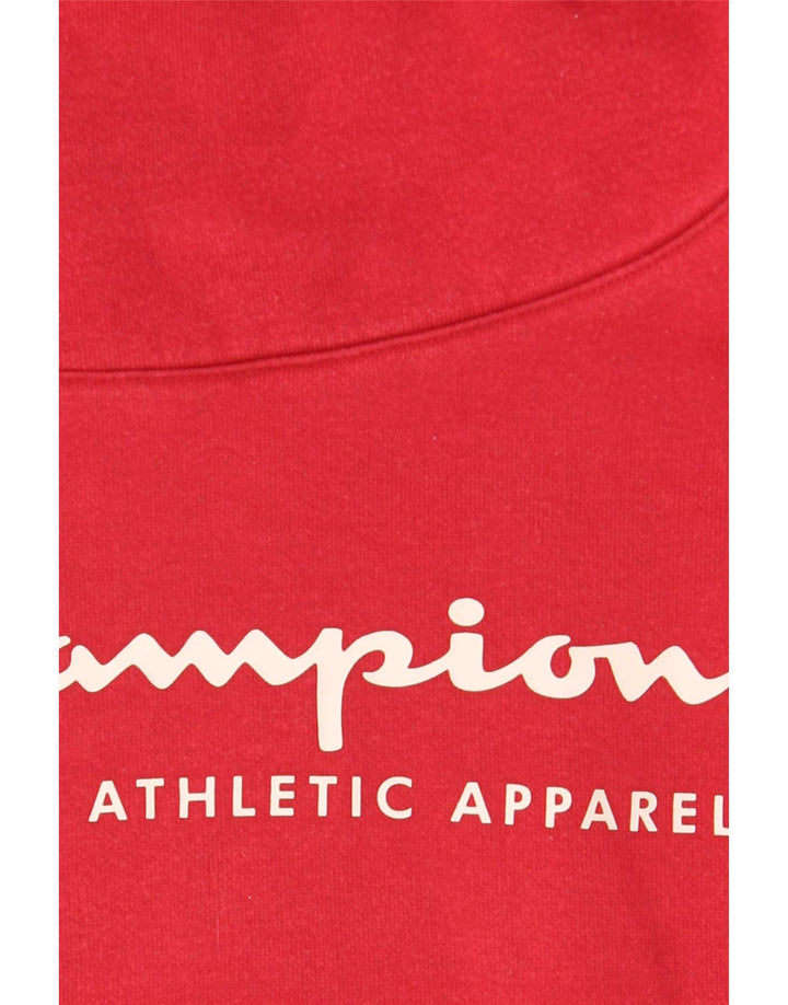 Champion Damen Crop Graphic Sweatshirt Pullover UK 14 Mittelrot