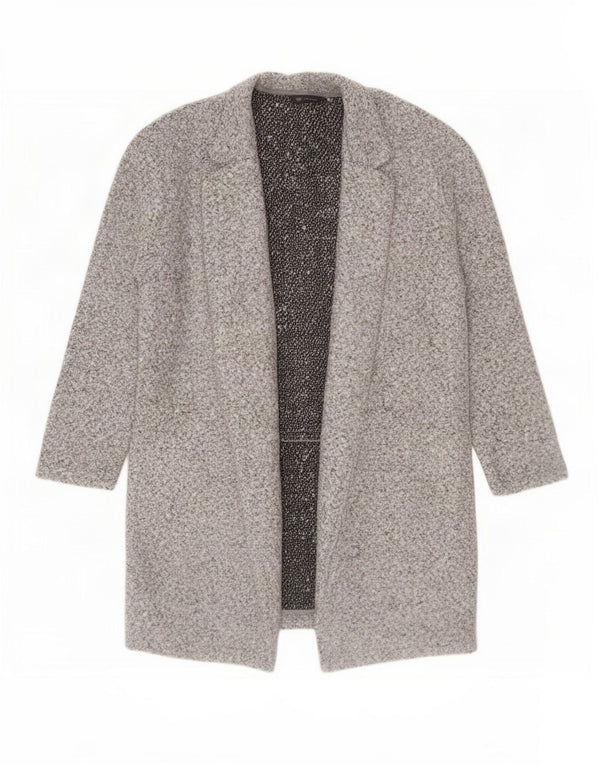 Marks & Spencer Damen Longline Open Cardigan Pullover UK 10 Small Grau