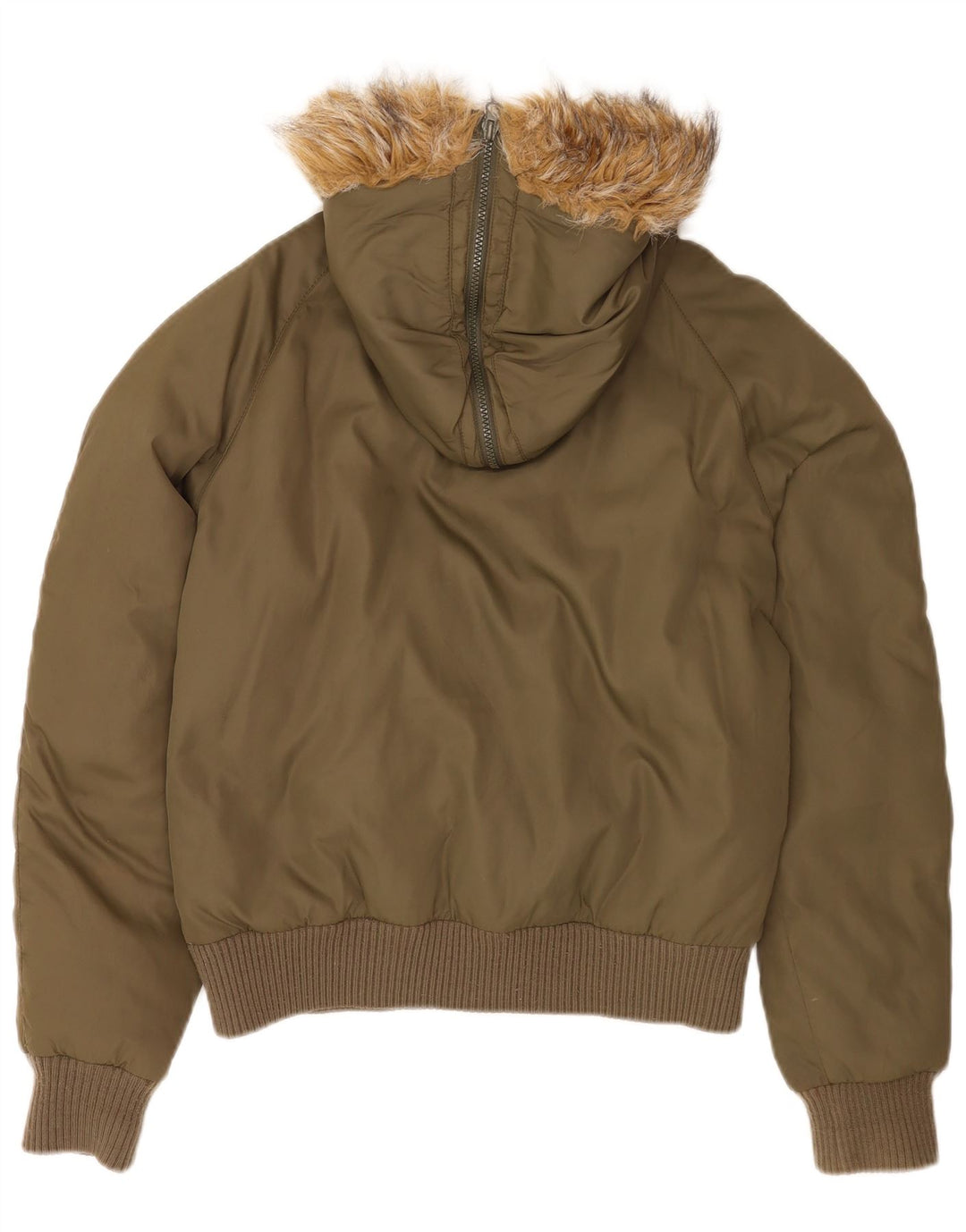 Killah Wattierte Bomberjacke für Damen mit Kapuze, UK 14, Medium Khaki, Polyamid