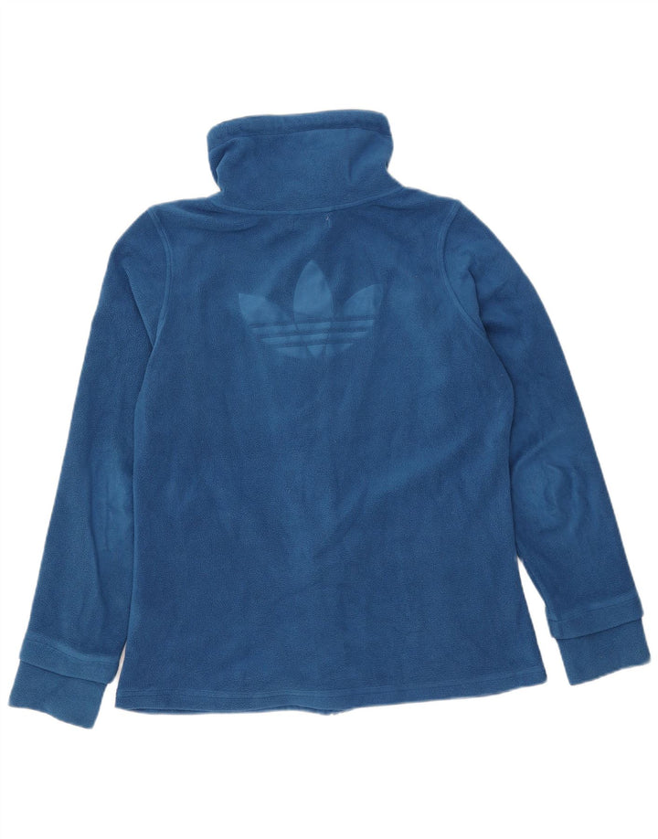 Adidas Damen Graphic Fleece Jacke EU 42 Mittelblaues Polyester