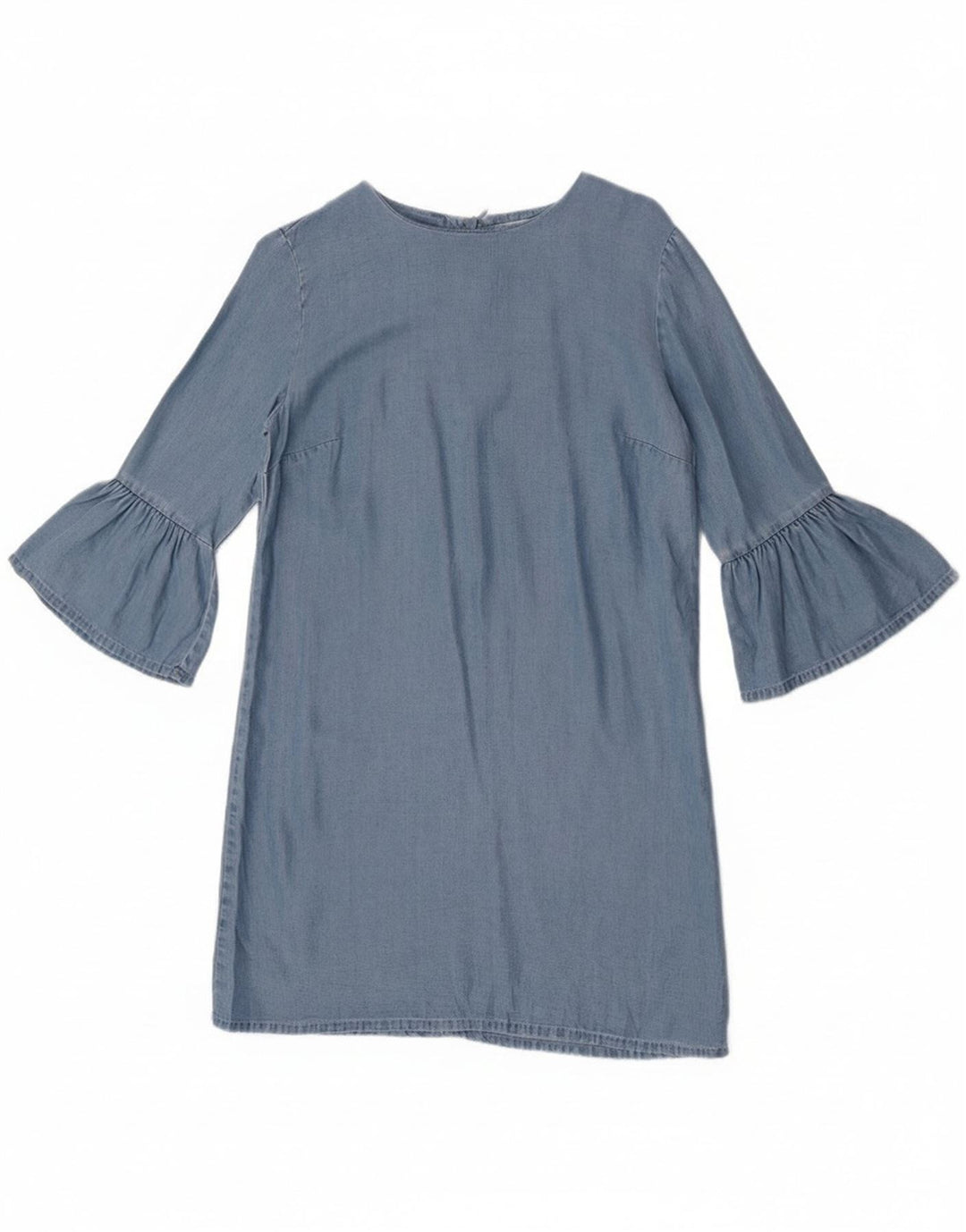 Zara Damen-Etuikleid mit 3/4-Ärmeln, Größe S, Blau, Lyocell