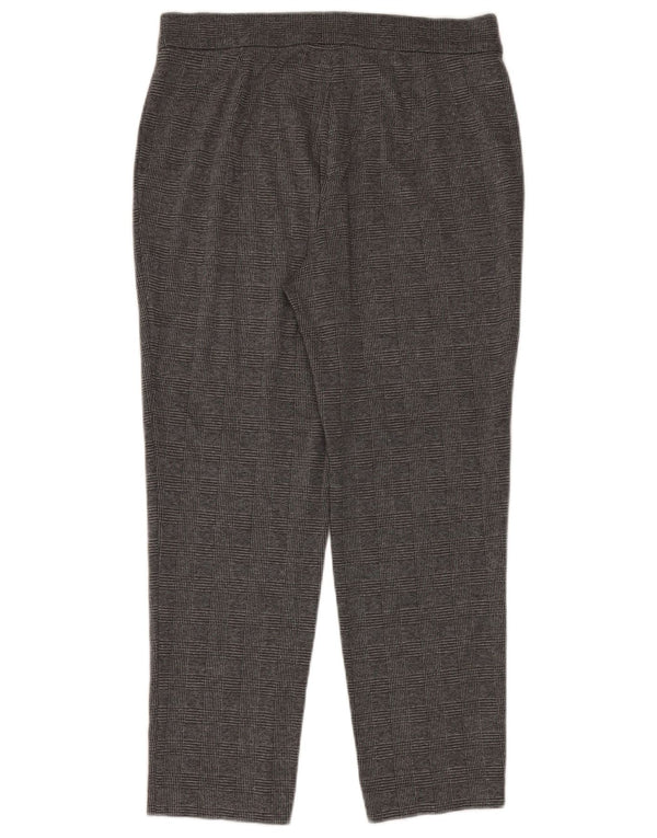 Marks & Spencer Womens Casual Trousers UK 16 Large W36 L28 Grey Check